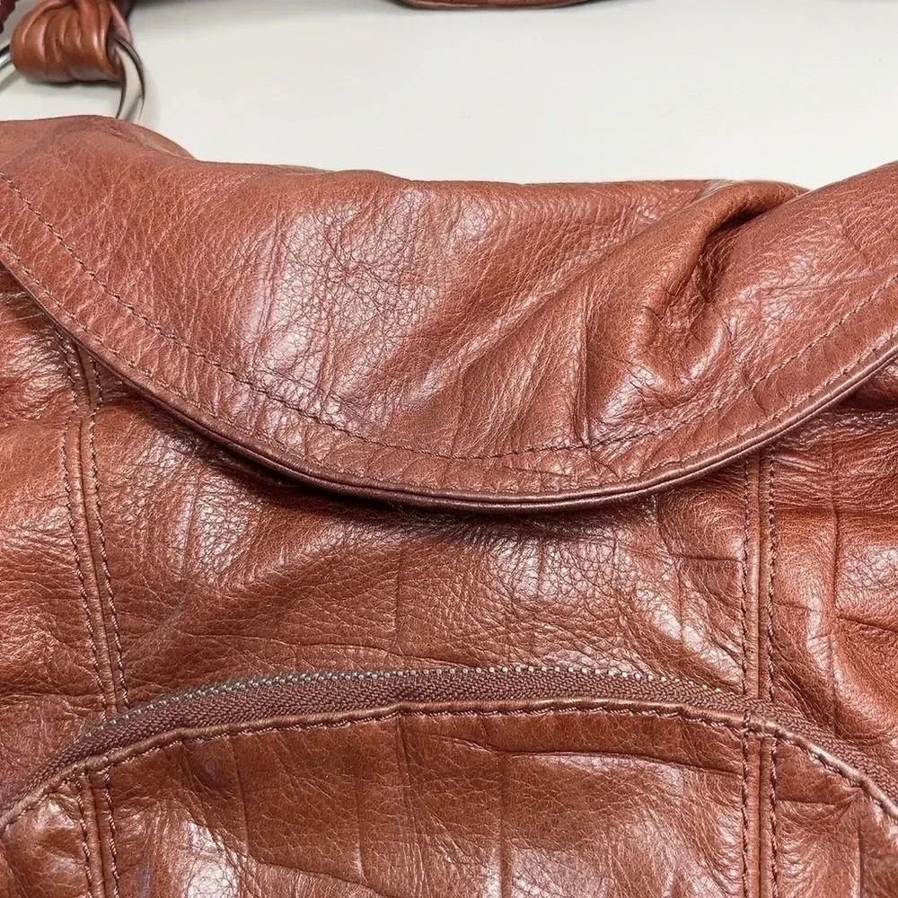 B. MAKOWSKY  | CROC LEATHER SATCHEL BOHO SHOULDER BAG - Picture 7 of 14